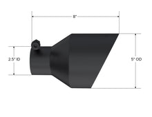 Load image into Gallery viewer, MBRP Black-Coated Exhaust Tip 2.5 Inch Inlet, 5 Inch Outlet, 8 Inch Length