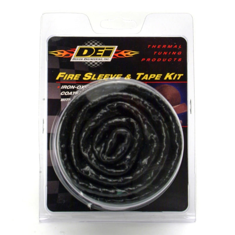 DEI Fire Sleeve and Tape Kit 1 Inch Inner Diameter x 3 Feet for Automotive Heat Protection