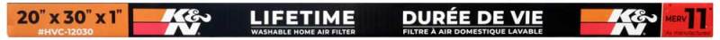 K&N Engineering HVAC Filter - 20 x 30 x 1 Inches, Reusable and Washable Air Filter with MERV 11 Rating