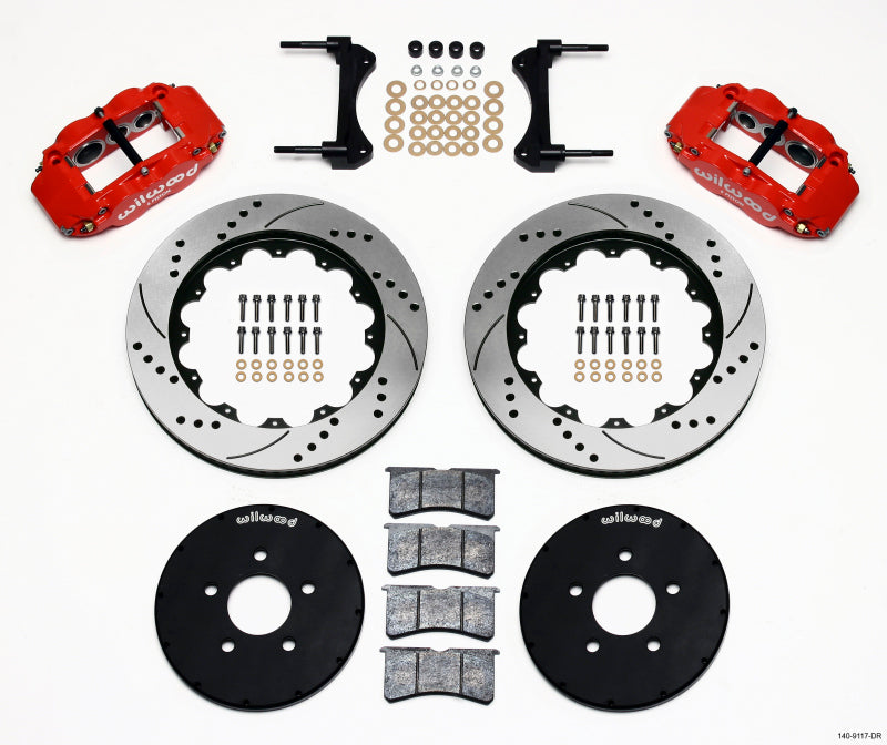 Wilwood Narrow Superlite 6R Front Hat Kit * 14-Inch Rotors for 1994-2004 Ford Mustang, Red Finish