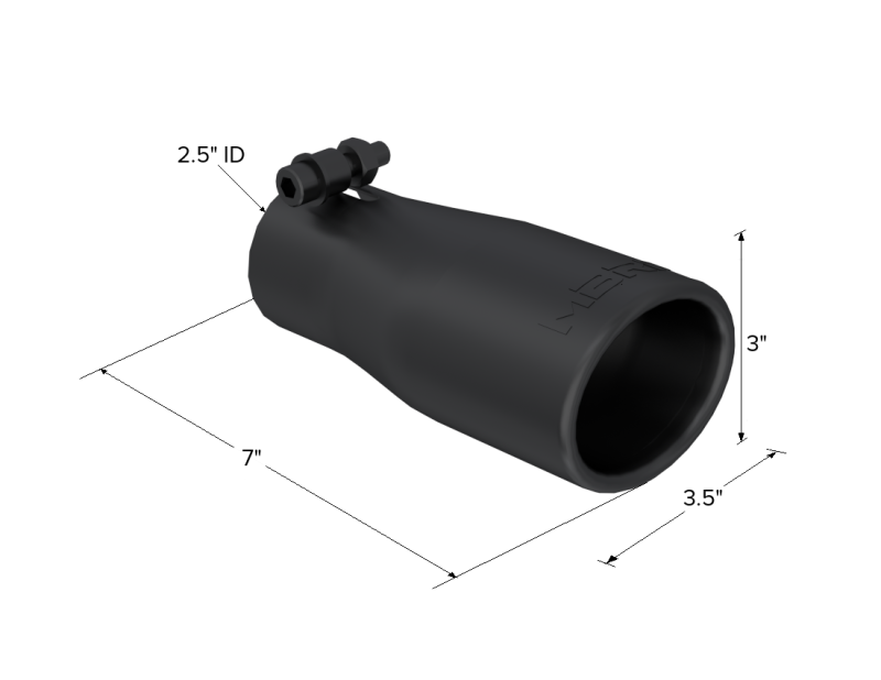 MBRP Universal Black Finish Oval Exhaust Tip 2.5 in. O.D. | 3.75 in. Inlet | 10 in. Length