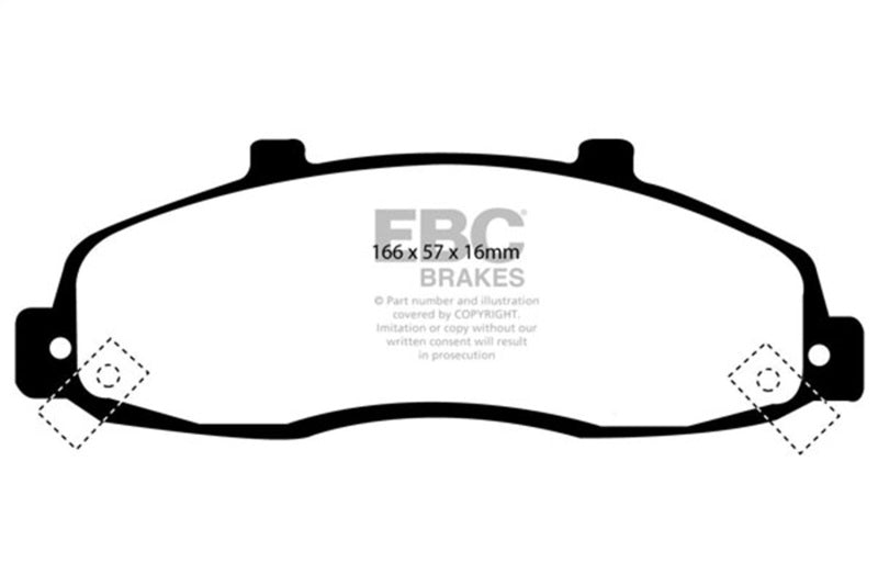 EBC DP61259 Greenstuff Front Brake Pads for 1998-2003 Ford F-150 and 2002 Lincoln Blackwood
