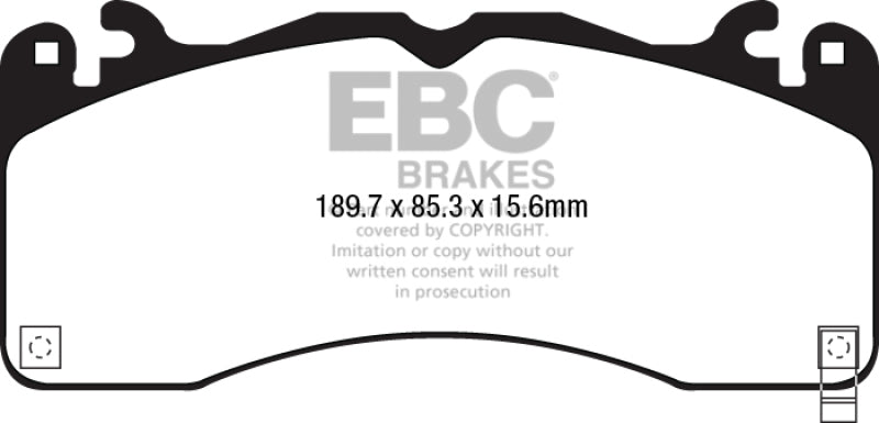 EBC Redstuff Ceramic Low Dust Front Brake Pads for 2015-2016 Ford Mustang 5.0L (Gen 6)