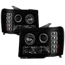 Load image into Gallery viewer, Spyder GMC Sierra 1500/2500 2007-2013 Projector Headlights with LED Halo by Spyder Part #PRO-YD-GS07-HL-BSM