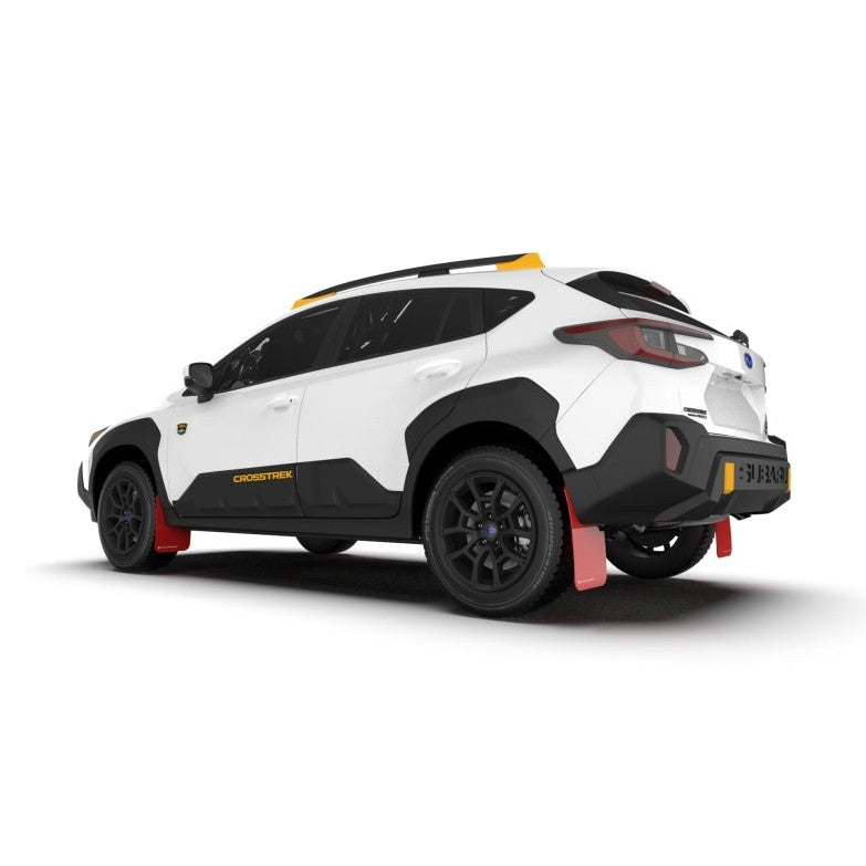 Rally Armor UR Mud Flap for 2024 Subaru Crosstrek Wilderness Edition - Red with Black Logo, No Drilling Required