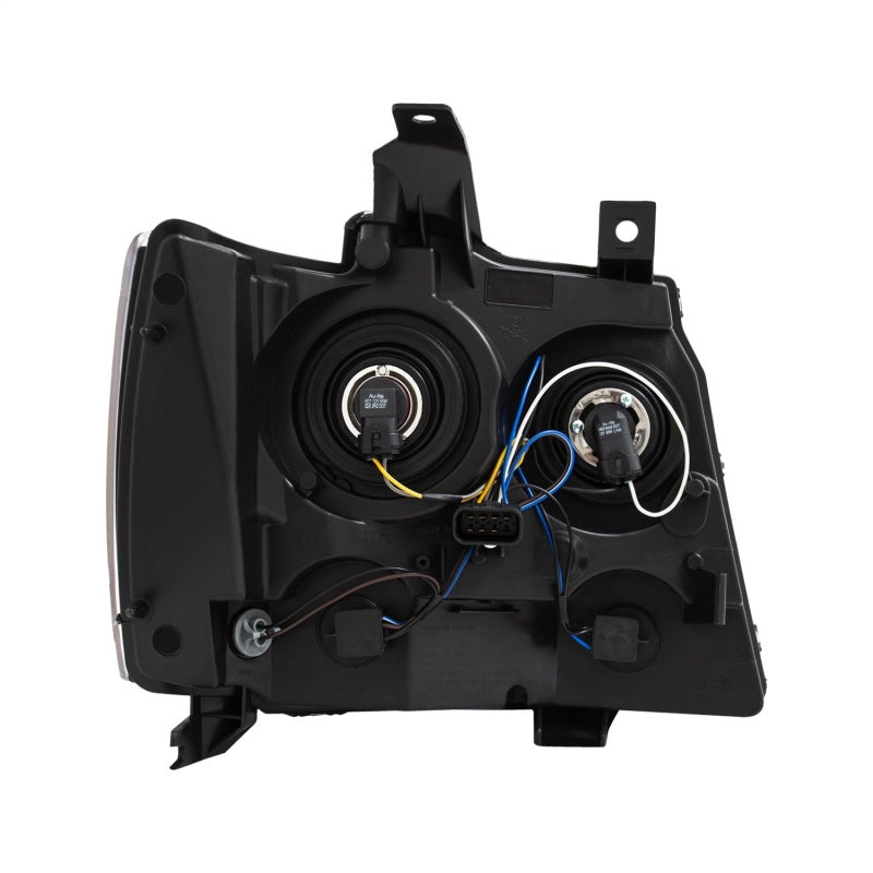 ANZO Crystal Headlight Set for Chevrolet Tahoe and Suburban 2007-2014 - Black Housing with Clear Lens