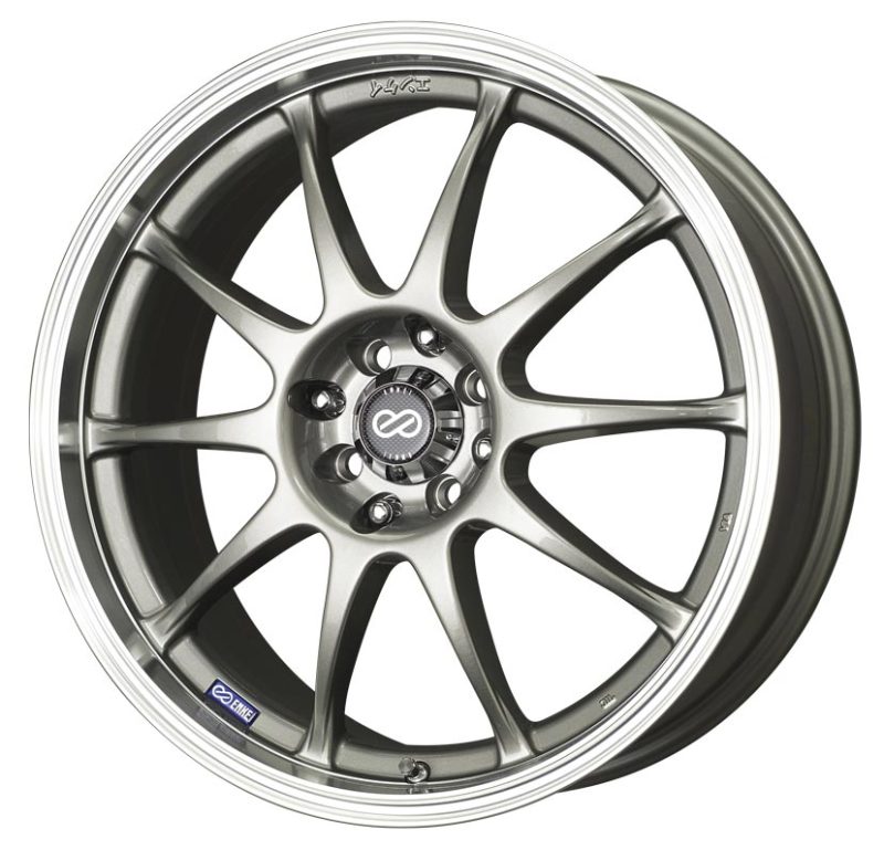 Enkei J10 15x6.5 Inch Alloy Wheel with Machined Lip - 4x100/114.3 Bolt Pattern, 38mm Offset, Silver Finish