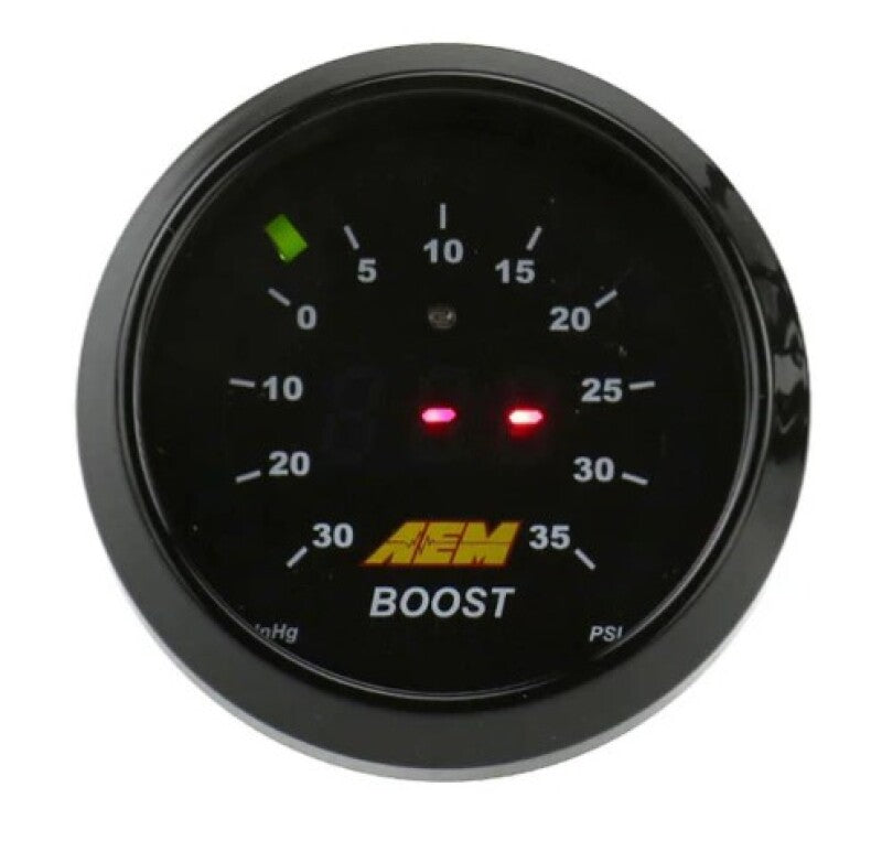 AEM 52mm Boost Digital Gauge -30 to 35 psi with Customizable Bezels and Faceplates
