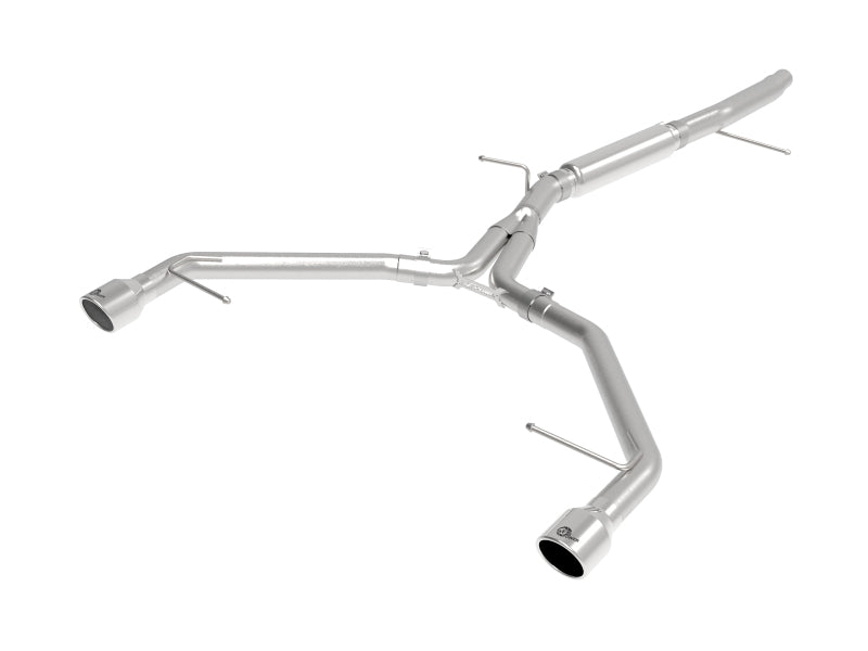 aFe MACH Force-Xp 3 Inch to 2.5 Inch Stainless Steel Axle-Back Exhaust System for 2017-2019 Audi A4 (B9) with 2.0L Turbo Engine - Polished Finish