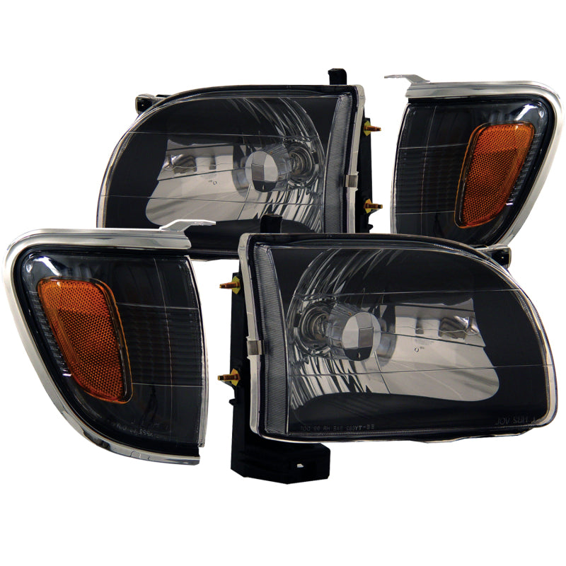 ANZO 2001-2004 Toyota Tacoma Crystal Headlights with Black Housing and Clear Lens