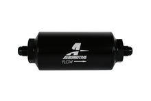 Load image into Gallery viewer, Aeromotive In-Line Filter with 10 Micron Fabric Element, AN-06 Male, Bright Dip Black Finish