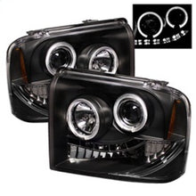 Load image into Gallery viewer, Spyder LED Halo Projector Headlights for Ford F-250/350/450 Super Duty 2005-2007 * Black with Bulbs Included