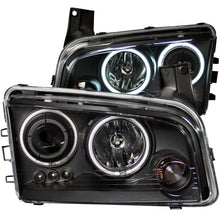 Load image into Gallery viewer, ANZO 2006-2010 Dodge Charger Projector Headlights with Halo, Black Housing and Clear Lens (CCFL) Pair