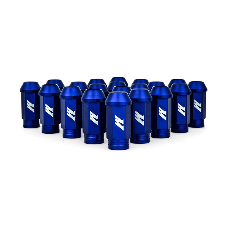 Mishimoto Aluminum Locking Lug Nuts M12x1.25 Set in Blue - Lightweight and Durable Wheel Security