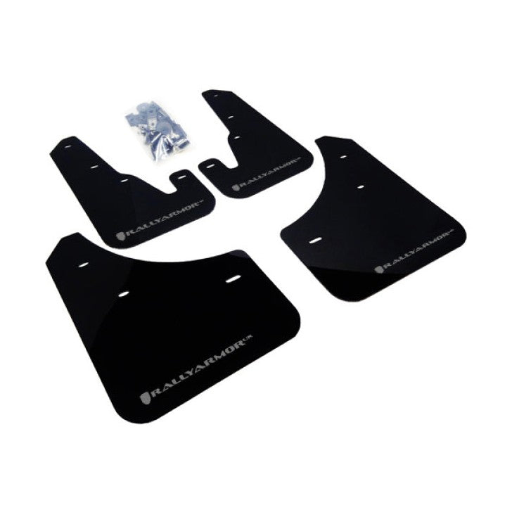Rally Armor 04-09 Mazda3/Speed3 Black UR Mud Flap with Silver Logo Part RalMF9-UR-BLK/SIL