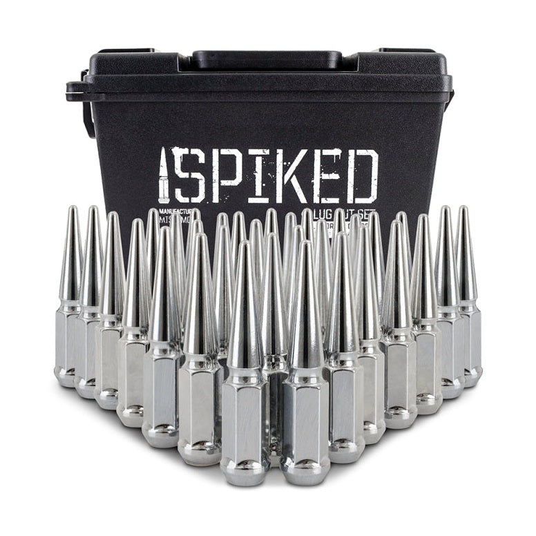 Mishimoto Steel Spiked Lug Nuts M14 x 1.5 – Chrome, 32-Piece Set