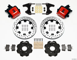Wilwood Combination Parking Brake Rear Kit for Honda Civic / Integra - 12.19 Inch Drilled Rotors and Red Calipers Part #WIL140-10209-DR