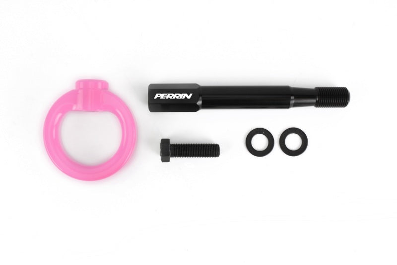 Perrin Performance Rear Tow Hook Kit for 2015-2021 Subaru WRX/STI - Hyper Pink