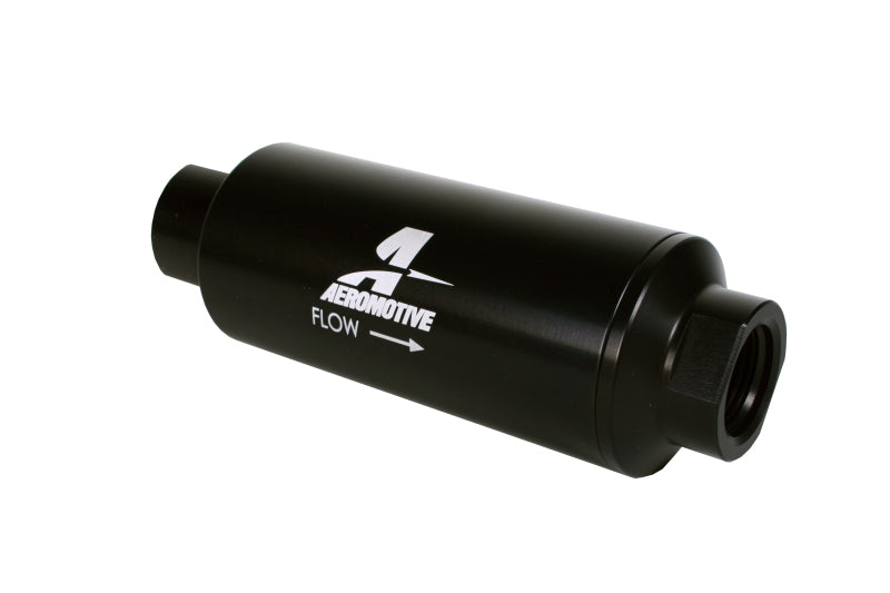 Aeromotive In-Line Marine Filter with 10 Micron Microglass Element * AN-12 ORB Port, Black Hard-Coat Finish