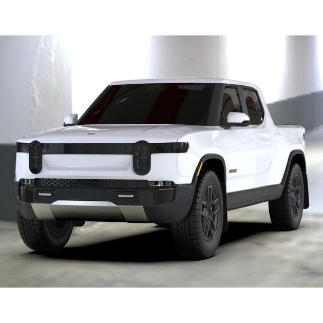 Rally Armor 22-25 Rivian R1T Black UR Mud Flap with White Logo – Durable Polyurethane Protection