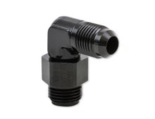 Load image into Gallery viewer, Earl's - Black 90 Deg -6 Male-Male Swivel 5/8"-18 Carb Adapter Fitting