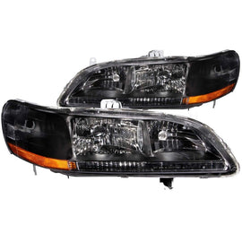 ANZO 1998-2002 Honda Accord Crystal Headlights with Black Housing – Pair