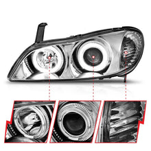 Load image into Gallery viewer, ANZO 2000-2004 Infiniti I30 and I35 Projector Headlights with Halo, Chrome Housing, Clear Lens – Pair