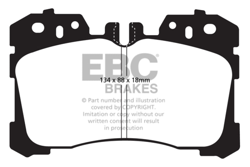 EBC Yellowstuff Front Brake Pads for Lexus LS460 and LS600h (Part Number: EBC DP41811R)