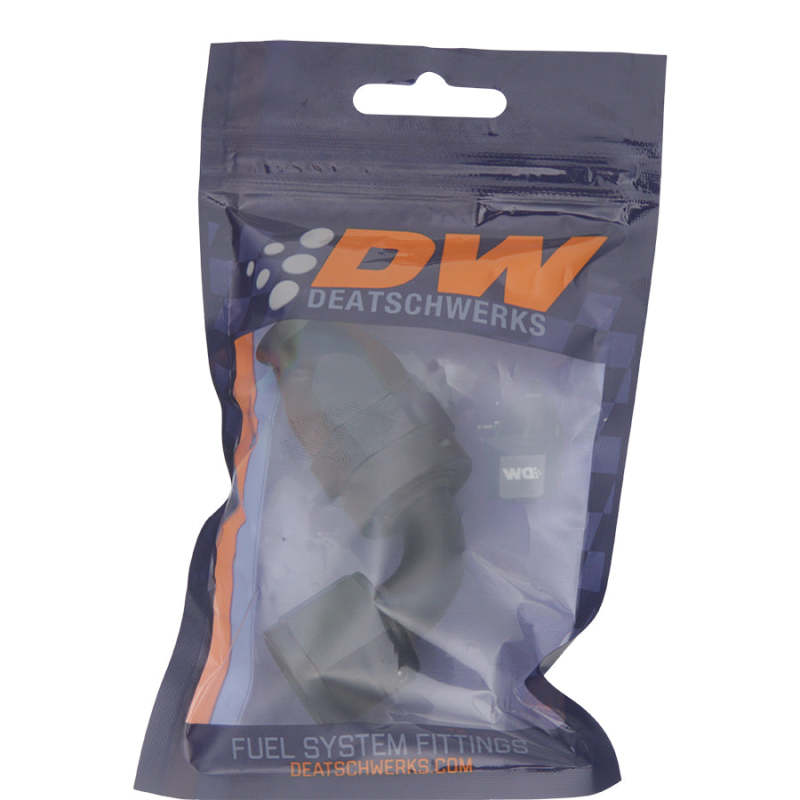 DeatschWerks 8AN Female Swivel 90-Degree Hose End PTFE with Olive Insert in Matte Black - Part DWK6-02-0856-B