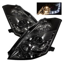 Load image into Gallery viewer, Spyder Nissan 350Z 2003-2005 Projector Headlights with Smoke Finish * Halogen Model, DRL LED Included (Part Number: PRO-YD-N350Z02-DRL-SM)