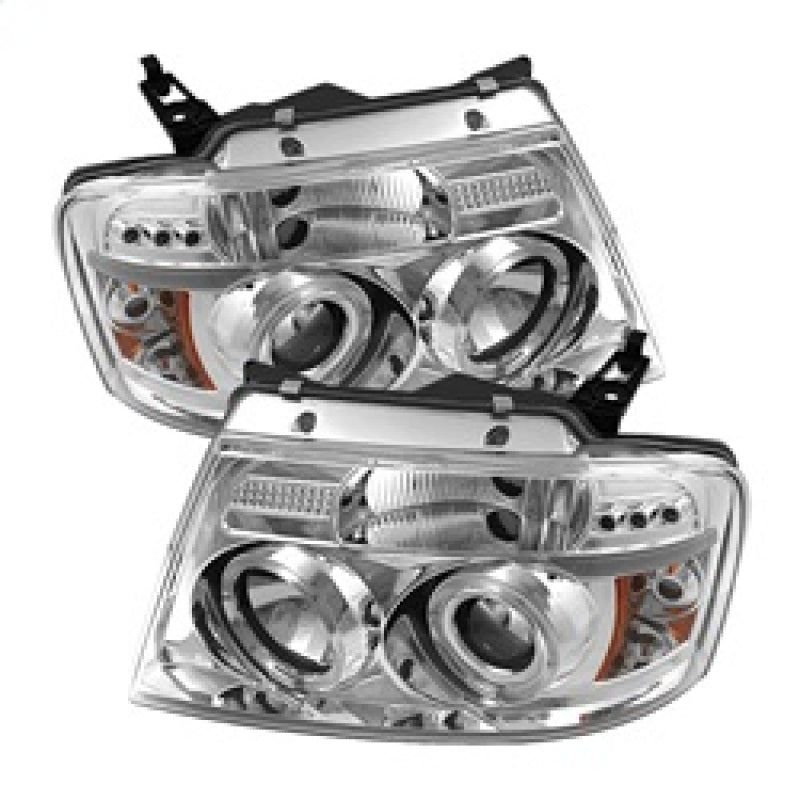 SPYDER Ford F-150 2004-2008 Halo LED Projector Headlights Version 2 with Chrome Finish, Part Number PRO-YD-FF15004-HL-G2-C