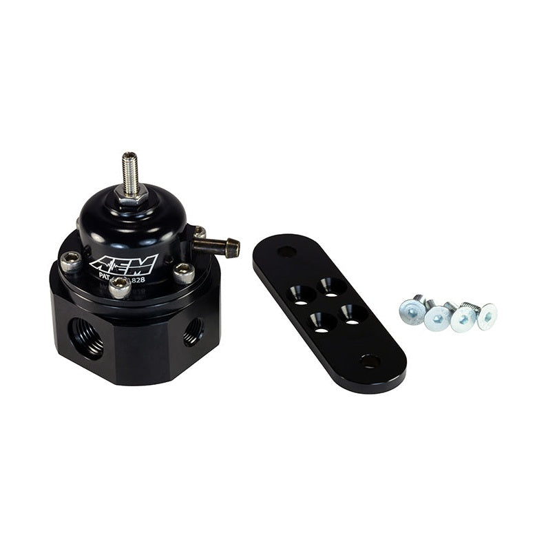 AEM Universal Black Adjustable Fuel Pressure Regulator (Part Number: AEM25-302BK)