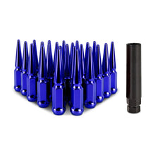 Load image into Gallery viewer, Mishimoto Steel Spiked Lug Nuts M12 x 1.5, 24-Piece Set - Blue