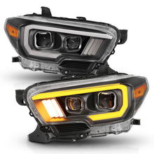 Load image into Gallery viewer, ANZO 2016-2017 Toyota Tacoma Projector Headlights with Plank Style Switchback in Black and Amber with DRL