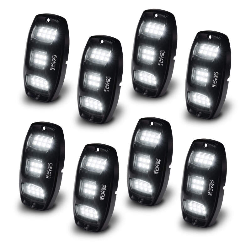 ORACLE Lighting RGB+W Underbody Wheel Well Rock Light Kit - 8 PCS with Bluetooth & Wireless Remote