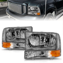 Load image into Gallery viewer, ANZO 2000-2004 Ford F-250 Super Duty Crystal Headlight Set with Chrome Housing (Pair)