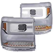 Load image into Gallery viewer, ANZO 16+ Chevy Silverado 1500 Projector Headlights with Chrome Housing and Amber Sequential Turn Signal