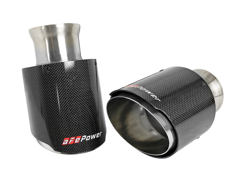 aFe MACH Force-Xp 4-1/2 inch Carbon Fiber OE Replacement Exhaust Tips for Dodge Charger and Hellcat 2015-2018