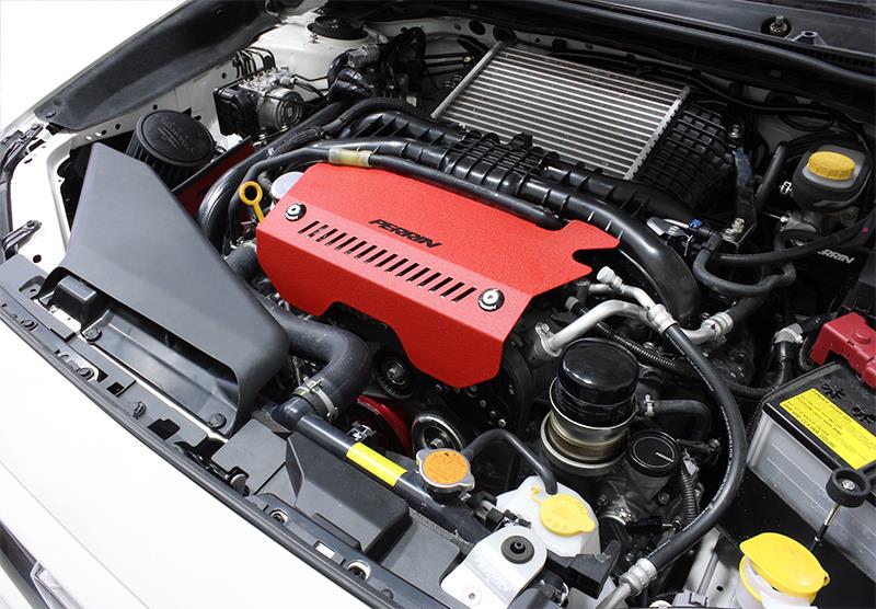 Perrin Performance Red Pulley Cover for 2015-2021 Subaru WRX and WRX STI