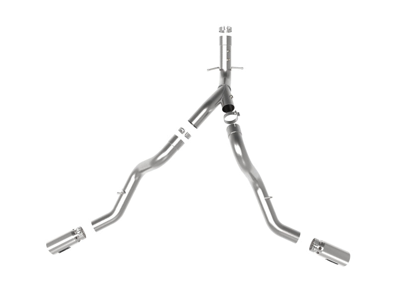 aFe Large Bore-HD 4-inch 409 Stainless Steel DPF-Back Exhaust System with Polished Tips for GM Diesel Trucks 2020-2025