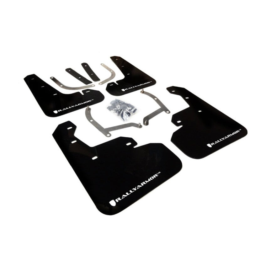Rally Armor UR Series Mud Flaps for 2017-2020 Subaru Impreza, Black with White Logo
