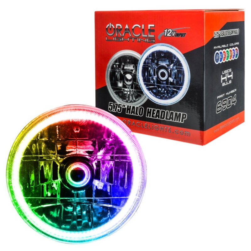 Oracle Pre-Installed 5.75 Inch Sealed Beam with ColorSHIFT Halo for Classic Cars and Trucks