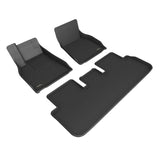 3D MAXpider KAGU Series All-Weather Floor Mats for Tesla Model S (2021-2024), Black, 3-Piece Set