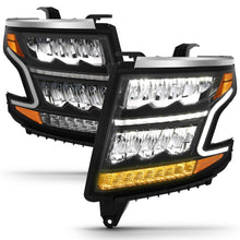 Load image into Gallery viewer, ANZO 15-20 Chevy Tahoe and Suburban LED Headlight Set with Sequential Amber and Black Housing