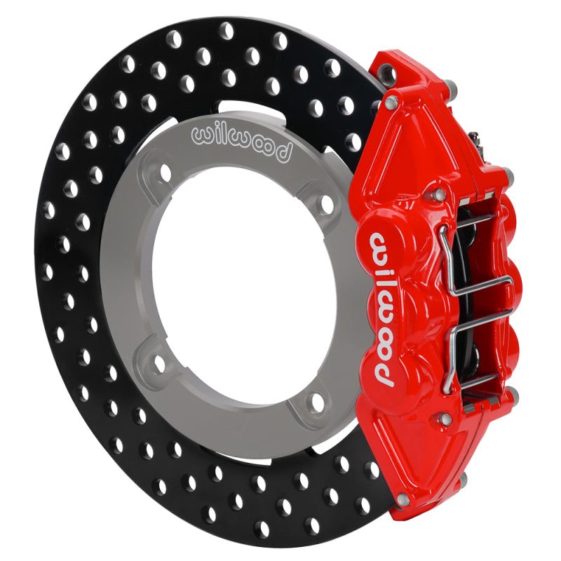 Wilwood 19-22 Honda Talon 1000 Red 4-Piston Rear Brake Kit with 11.25-Inch Drilled Rotors