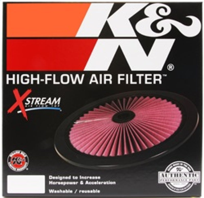 K&N Engineering X-Stream Air Flow Top Filter 14-inch OD Chrome - Part Number KNn66-1401XP