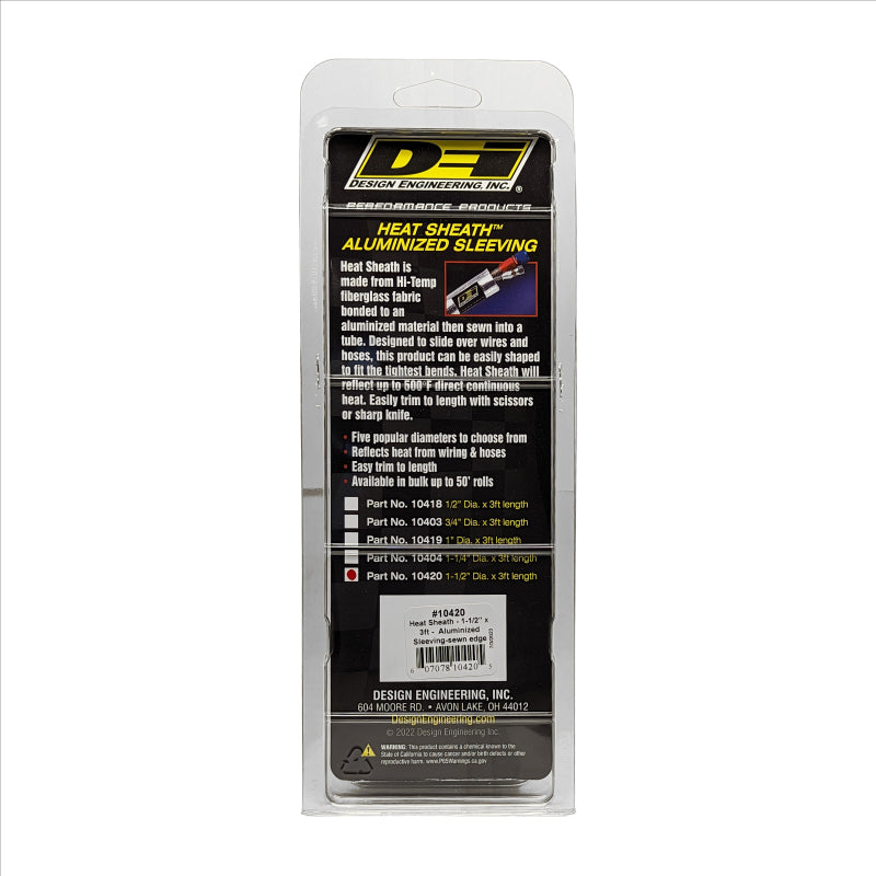 DEI Heat Sheath 1-1/2 inch I.D. x 3 ft Aluminum Sleeving for Heat and Abrasion Protection