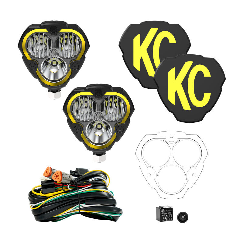 KC HiLiTES FLEX ERA 3 60W LED Off-Road Light Master Kit with Triangular Design and Customization