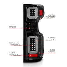 Load image into Gallery viewer, ANZO 19-21 Chevy Silverado Full LED Taillights with Light Bars – Black Housing, Clear Lens, Sequential Design