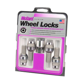 McGard Wheel Lock Bolt Set - Radius Seat, M14 x 1.5 Thread, Chrome - 4 Pieces